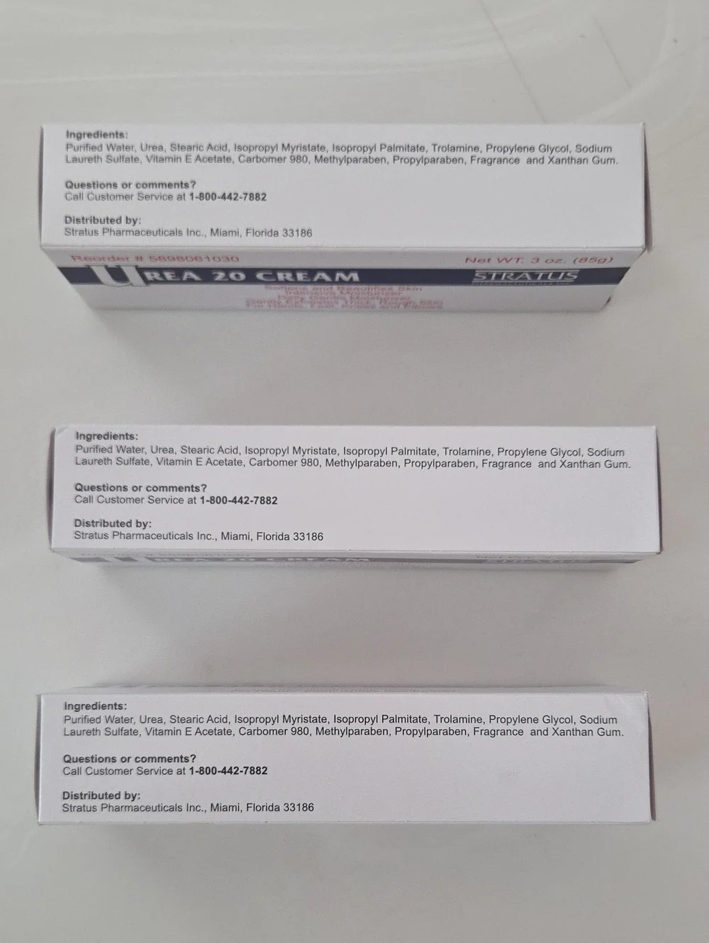 NIB Lot Of 3 Stratus Safety Sealed Tube Stratus Urea 20 Cream